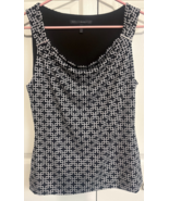White House Black Market Interlocking Lines M Womens Sleeveless Top Blou... - €12,80 EUR