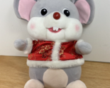 Hugs Baby  Plush Gray Mouse with Oriental Jacket Red Nosed No Paper Hang... - $12.21