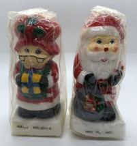 Vintage 1983 Candle Gram Mr.&amp; Mrs.Claus Christmas Candles Hand Painted - £11.67 GBP