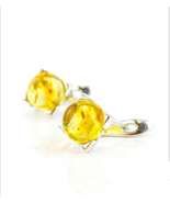 Silver earring real Amber, Sterling silver 925, Stamped, Rhodium plating... - $489.99 MXN