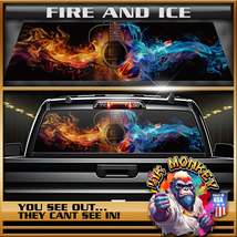Fire And Ice - Truck Back Window Graphics - Customizable - £46.38 GBP+