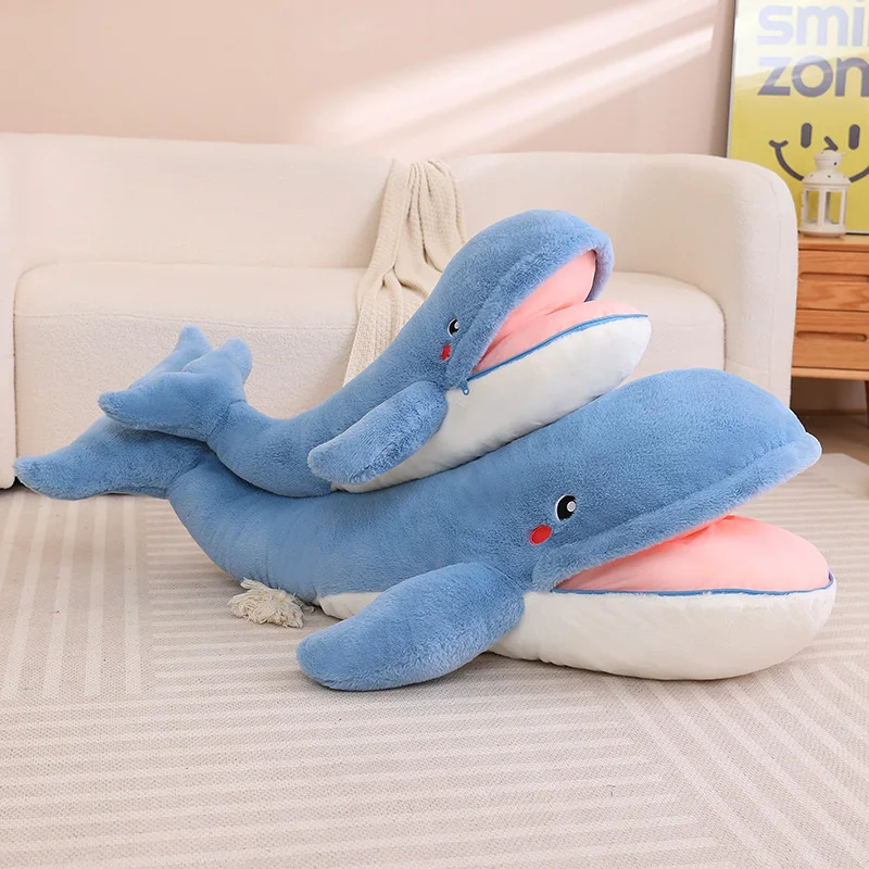 Large Size Billed Shark Blue Whale Animals Sea Fish Plushies Decor - £74.99 GBP