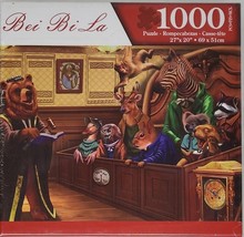 Bei Bi La 1000pc Puzzle Animal Jury Courtroom 27x20 inch New Factory Sealed - $19.95