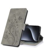for iPhone 14 Pro (6.1 inch (Color: Gray)) Embossed Leather Flip case Wa... - $52.00
