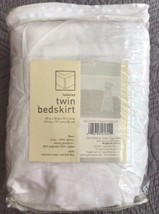 Twin Bedskirt White Tailored Cotton Target  15 Inch Drop NEW - $9.89