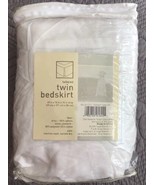 Twin Bedskirt White Tailored Cotton Target  15 Inch Drop NEW - £7.39 GBP