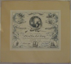 Pan American World Airways Round the World Clipper Certificate &amp; Members... - $989.01