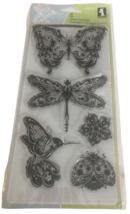 Inkadinkado Clear Stamps Mindscapes Butterfly Dragonfly Hummingbird Ladybug 9 - $5.99