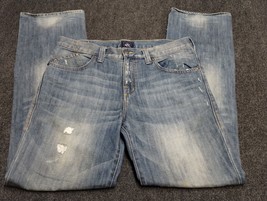 Rock &amp; Republic Jeans Men 36x34 Blue Torque Straight Leg Casual Faded Pants - £21.70 GBP