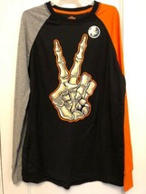 New Boys Happy Halloween Hand Glow S Black Long Sleeve T-shirt Size Xxl (18) - £11.86 GBP