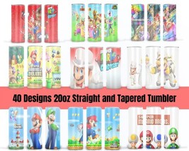 Super Mario Bro Cartoon Tumbler Wrap 20oz Skinny Tumbler Sublimation Bundle - £1.95 GBP
