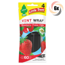6x Packs Little Trees Vent Wrap Odor Eliminator Air Freshener | Strawberry - £18.18 GBP