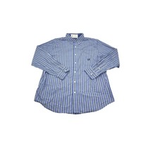 Chaps Shirt Mens XL Blue Striped Long Sleeve Button Up Easy Care Collared Top - £17.90 GBP