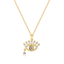 Accessories Zircon Devil&#39;s Eye Pendant Jewelry Light Luxury Temperament Necklace - £10.39 GBP