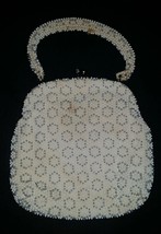 Vintage Minaudiere Evening Beaded Frame Handbag – Corde Bead Made USA Ki... - $14.99