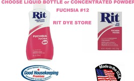 FUCHSIA #12 RIT Fabric DYE choose Liquid Bottle or Powder Concentrate ma... - $14.34+