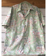 Island Shores Men&#39;s XXL Hawaiian Shirt Hibiscus Palms Surf Fishing Btn D... - $29.69 CAD
