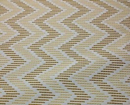 Ethan Allen Mia Sun Yellow White Chevron Upholstery Fabric By The Yard 57&quot; W - £9.61 GBP