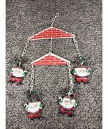 Santa Claus Vintage Blow Mold Decoration Holly Hong Kong Wall Door Mobile - $22.99