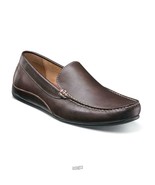 MENS FLORSHEIM BROWN LEATHER LOAFER DRIVING SHOE ROUND TOE 7.5  STYLE 13298 - $136.41 CAD