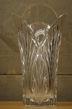 Vintage Italy Waterford Marquis Crystal 10&quot; Flared Lotus Pattern Floral Vase - £42.71 GBP