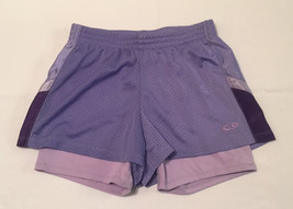 Champion girls&#39; running shorts size L 10-12 purple layered - £1.56 GBP