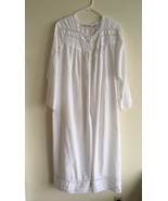Long White Cotton Nightgown Cottage Core Erika Taylor L - £35.17 GBP