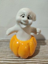 Vintage Halloween Ceramic Ghost in a Pumpkin Handmade - £9.71 GBP