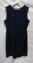 Tommy Hilfiger Navy Black Ponte Knit Sheath Dress Elegant Preppy Professional 14 - £31.18 GBP