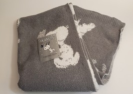 NWT Snoopy Peanuts 50&quot; x 70 Gray sweater knitted Berkshire throw blanket - £43.90 GBP