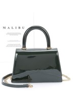 Sleek Patent Leather Top Handle Bag - Elegant &amp; Stylish Handbag for Any ... - £22.83 GBP