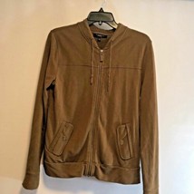 Talbots Womens Sz S Brown Zip Up Jacket Athletic Long Sleeve - $19.79