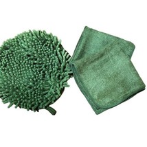 New Fiber Cloths Set of 2 With Scrub Zone Corner and One Mitt Green Unger Wood - £7.04 GBP