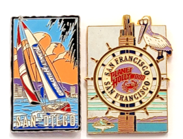 Planet Hollywood California City Pins Lot 2 San Diego &amp; San Francisco Wa... - $22.00