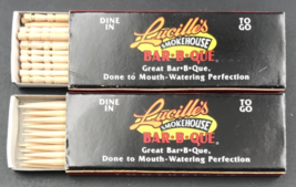 Lot of Two (2) Lucille&#39;s Smokehouse Bar-B-Que Toothpicks Matchbook Matchbox - £7.46 GBP