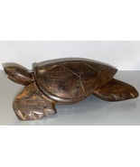 Vintage Hand Carved Hardwood Sea Turtle Decorative Carving - $55.00