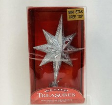 Kurt Adler Petite Treasures Silver Star Christmas Tree Topper~DISCOUNTED - £14.86 GBP
