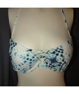 Hollister 34B Bathing Suit Bikini Top White Blue Padded Underwire - $16.27