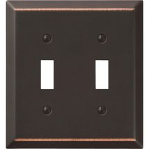 Amerelle Century Antique Bronze 2 gang Stamped Steel Toggle Wall Plate - $8.95