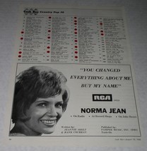 Norma Jean Cash Box Magazine Photo Clipping Vintage 1968 Country Top 50 ... - £11.79 GBP