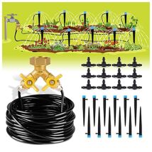 DIY 50ft Drip Irrigation Equipment - Adjustable Nozzles for Eco-Friendly... - $43.51