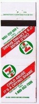 7 Eleven Stores Matchbook Cover Child Abuse It&#39;s A Crying Shame - $2.17