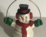 Vintage Bobbing Head Snowman Ornament Christmas Decoration XM1 - $8.90