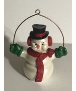 Vintage Bobbing Head Snowman Ornament Christmas Decoration XM1 - £7.00 GBP