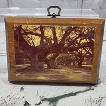 Vintage Wooden Plaques 6&quot; X 4.5&quot; Trees Country Nature Handmade Decor Lot Of 2  - £15.77 GBP