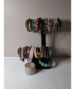 Lot Of Over 60 Bracelets And Bangles Beaded, Stretch, Spikes, Crosses, C... - £28.04 GBP