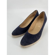 Gabor Heels Pumps Sz UK 5.5/US 8 Blue Suede Slip On Shoes Classic Almond... - $29.40