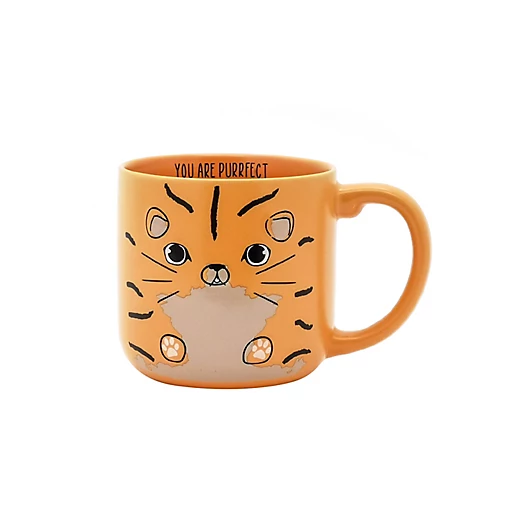 NEW Wild Sage You Are Purrfect Stoneware Sleepy Kitty Cat Mug 18 oz orange - £8.45 GBP