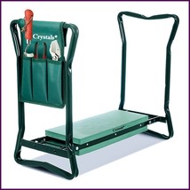 2-in-1 Garden Kneeler &amp; Seat – Folding Stool w/ Foam Pad + Tool Pouch – ... - $43.95 CAD