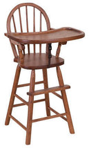 BOW BACK HIGH CHAIR - Solid Oak Child Booster Seat with Tray - Amish Han... - $407.99